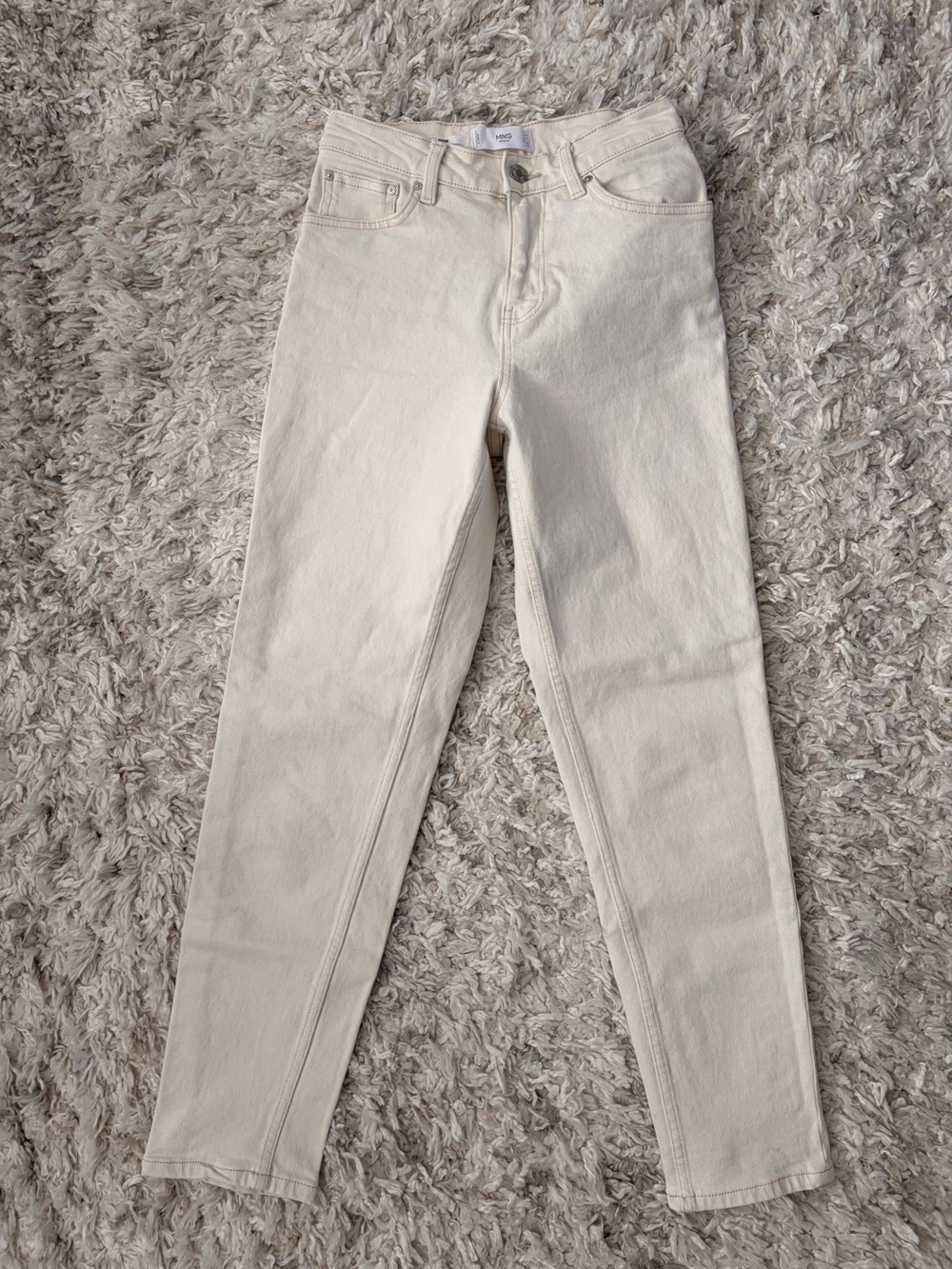 Mango Women’s White High-Waisted Mom Jeans - Size US 2 (EU 32)